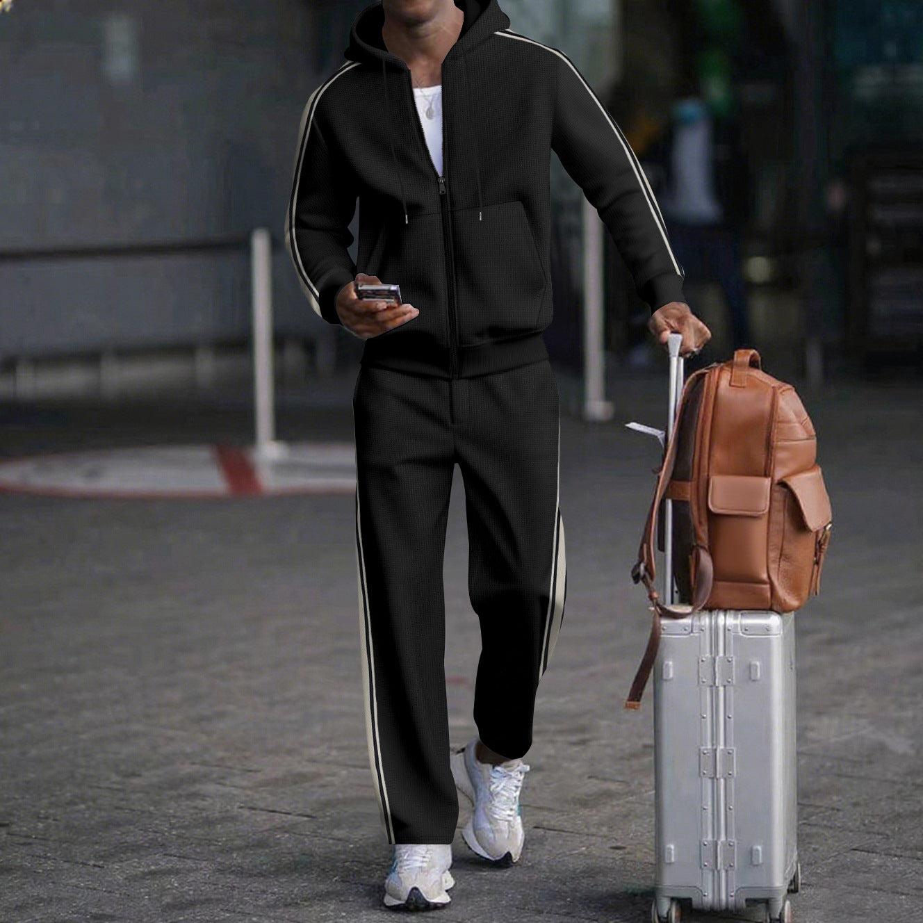 Herren Sportlicher Zweiteiliger Jogginganzug mit modernem Schnitt und praktischen Taschen R&B