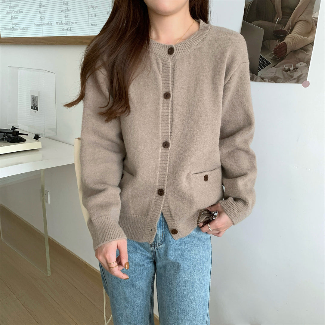 Damen Kuschelige Strickjacke mit praktischen Taschen R&B