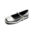 Damen Ballerinas mit modischer Schnallenapplikation und glänzendem Obermaterial