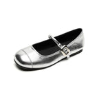 Damen Ballerinas mit modischer Schnallenapplikation und glänzendem Obermaterial