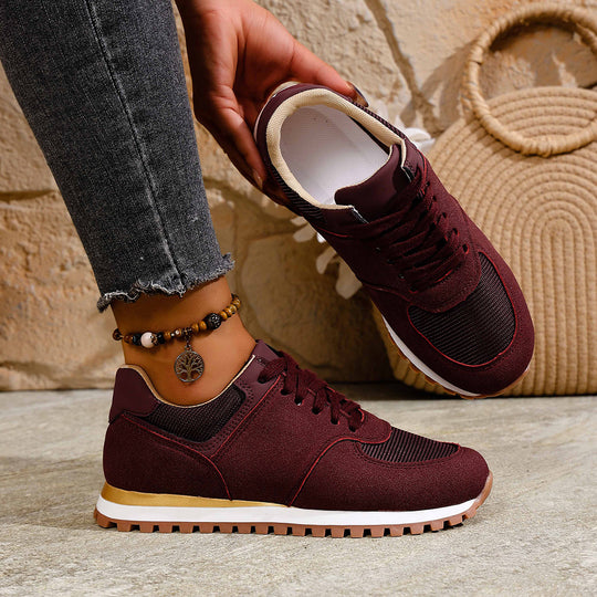 Damen Sportliche Sneakers mit atmungsaktiver Mesh- und Wildleder-Oberfläche R&B