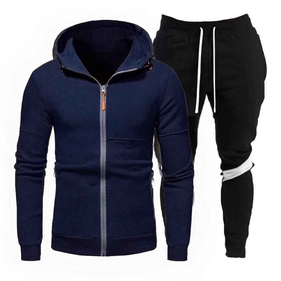 Herren sportliche Kapuzenjacke mit praktischem Reißverschluss und Jogginghose R&B