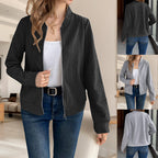 Damen Strickjacke mit Reißverschluss und strukturiertem Design R&B
