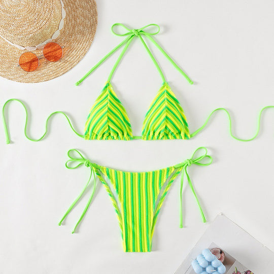 Damen Triangel-Bikini mit verstellbaren Schnürdetails R&B