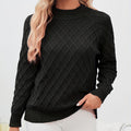 Damen Strickpullover mit Rautenstruktur und Rollkragen R&B