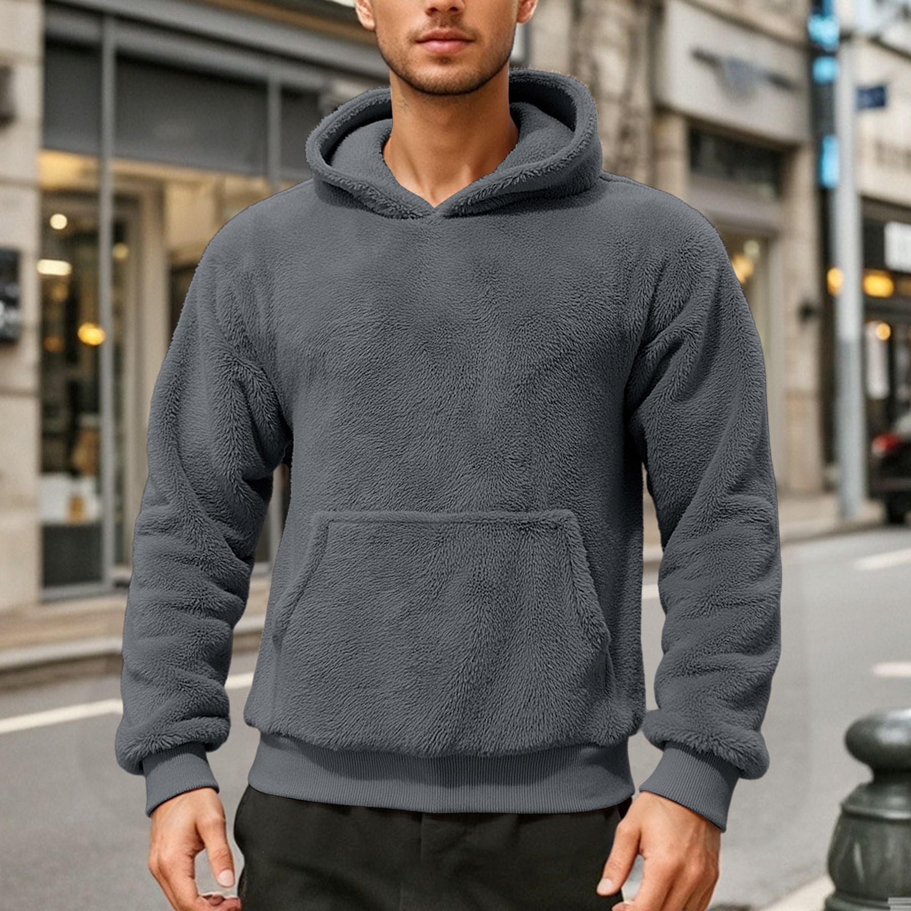 Herren bequemer Oversized Kapuzenpullover R&B