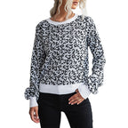 Damen Gemusterter Strickpullover mit Leopardenmuster R&B