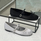 Damen Ballerinas mit verstellbarem Riemen und zierlichem Schleifendetail R&B