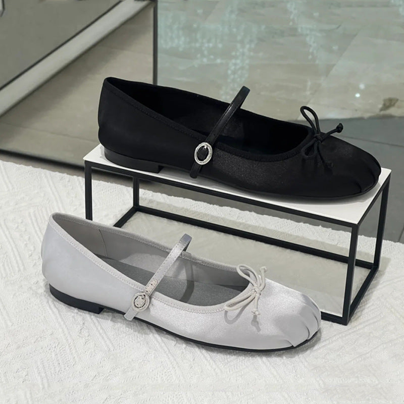 Damen Ballerinas mit verstellbarem Riemen und zierlichem Schleifendetail R&B