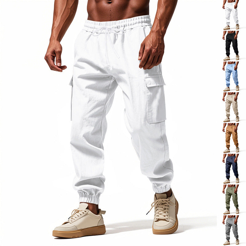 Herren lässige Cargo-Hose mit elastischem Bund und praktischen Seiten- und Oberschenkeltaschen R&B