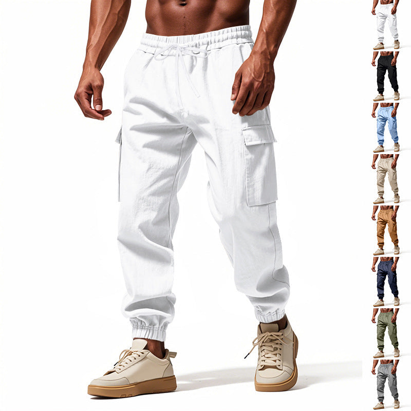 Herren lässige Cargo-Hose mit elastischem Bund und praktischen Seiten- und Oberschenkeltaschen R&B