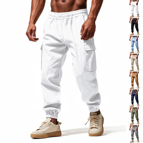 Herren lässige Cargo-Hose mit elastischem Bund und praktischen Seiten- und Oberschenkeltaschen R&B