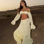 Damen luftiges Strandkleid mit Rüschen R&B
