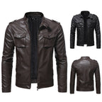Herren Bikerjacke mit Schulterklappen