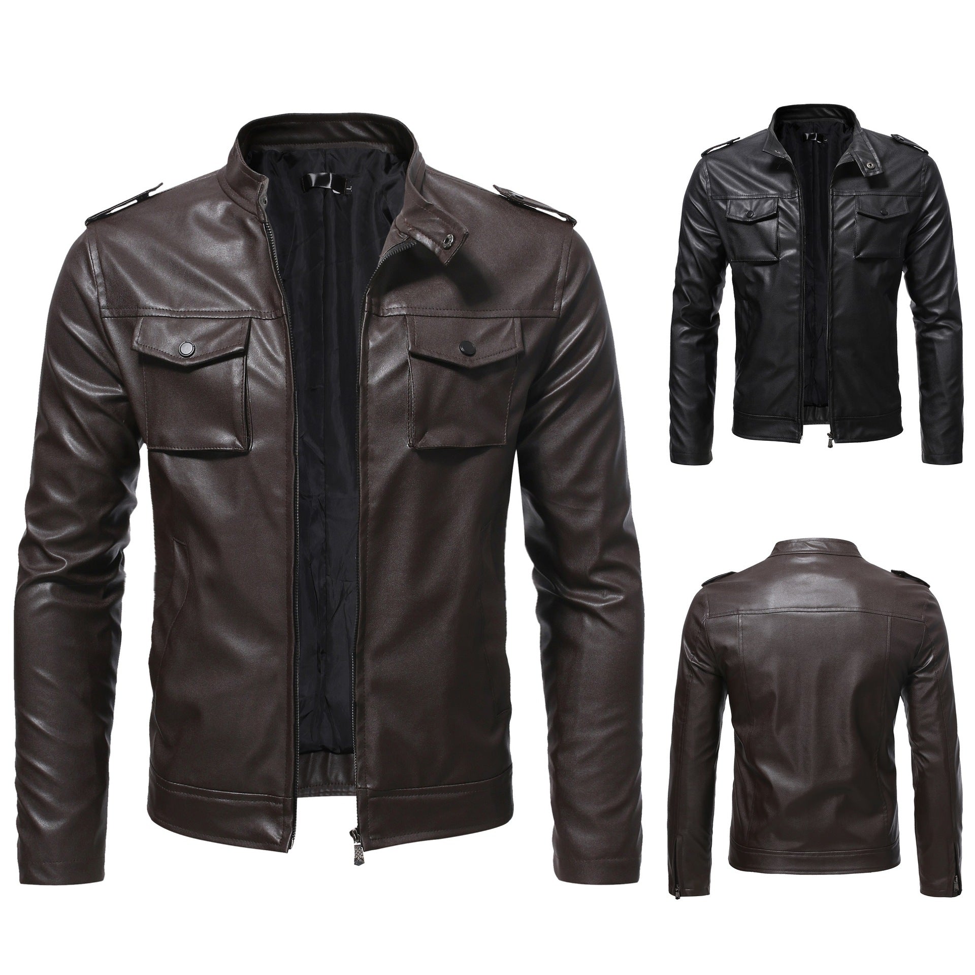 Herren Bikerjacke mit Schulterklappen