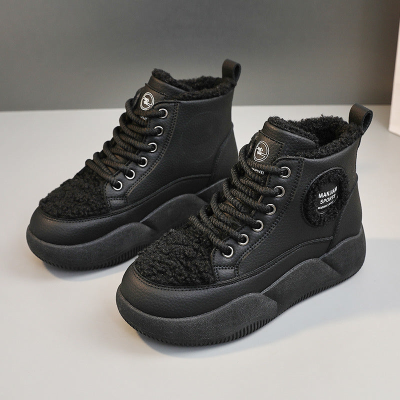 Damen hohe Sneaker mit flauschigem Innenfutter und robuster Sohle R&B