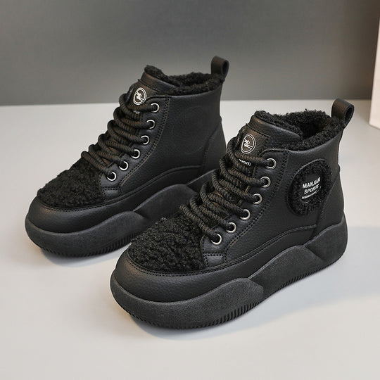 Damen hohe Sneaker mit flauschigem Innenfutter und robuster Sohle R&B