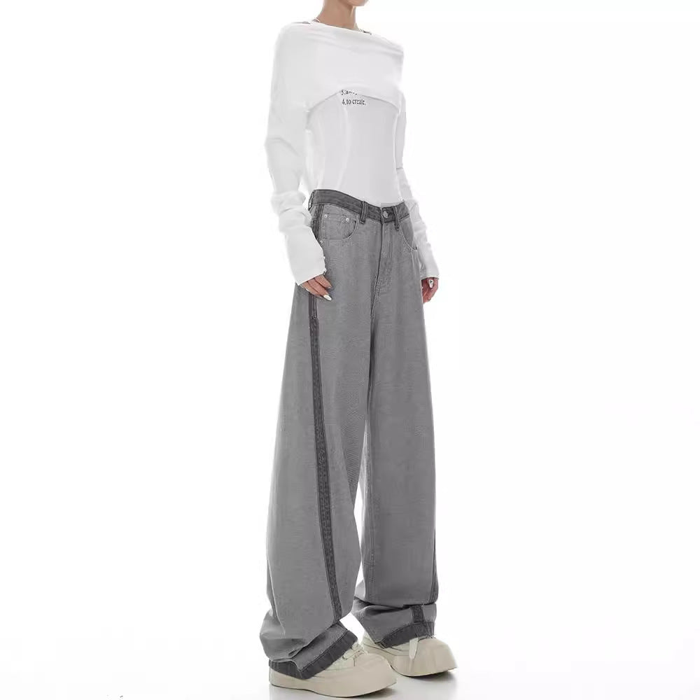 Damen Weite Jeans mit modernem Schnitt und elastischem Bund R&B