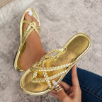 Damen Glamouröse Zehentrenner-Sandalen mit geflochtenem Riemendesign R&B