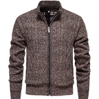 Herren Strickjacke mit hohem Kragen und Reißverschluss R&B