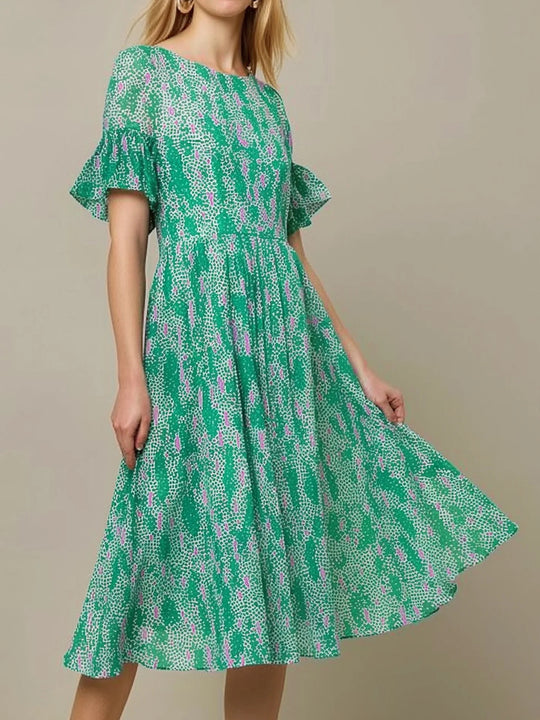 Damen Midi Kleid mit luftigen Rüschenärmel von R&B