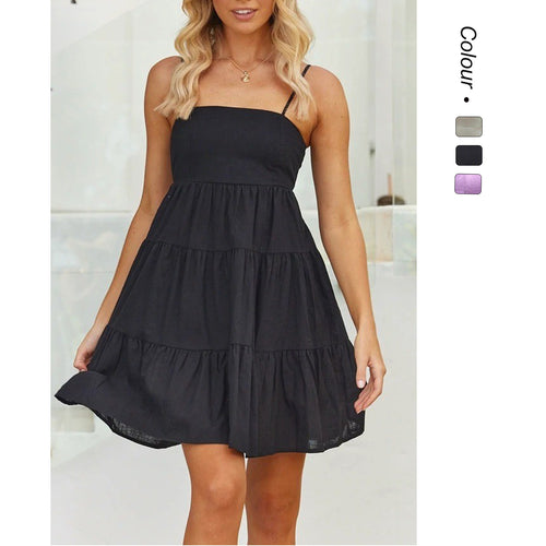Damen Sommerliches Leinenkleid R&B