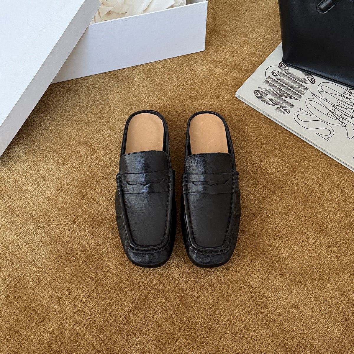 Damen Mokassins aus hochwertigem Leder mit elegantem Riemendesign