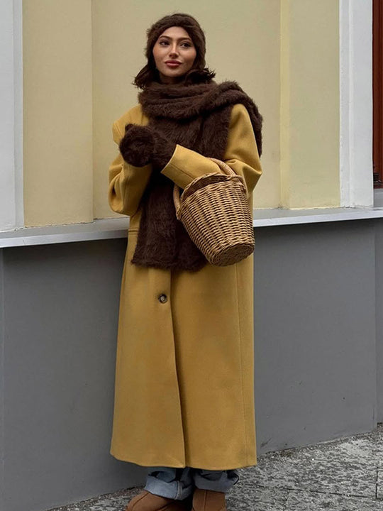 Damen Oversized Wollmantel mit stilvollem Schnitt R&B