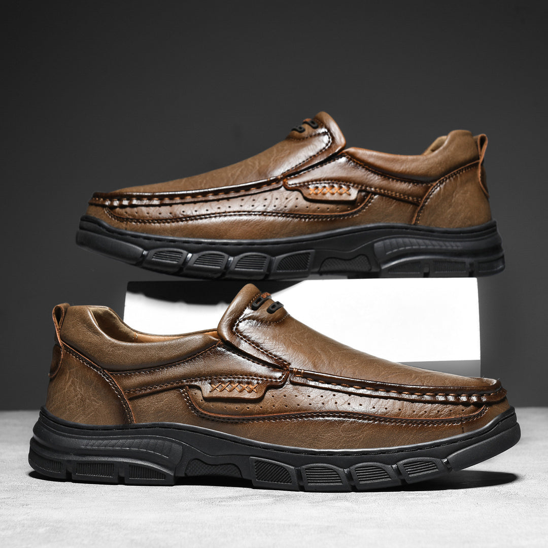 Herren Bequeme Leder-Mokassins mit rutschfester Sohle und atmungsaktivem Design R&B