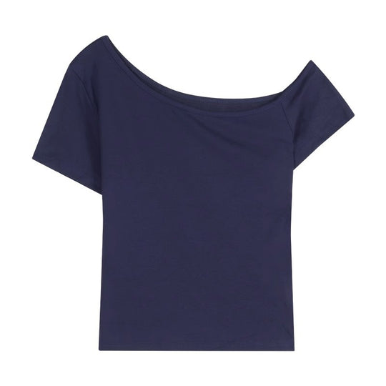 Damen figurbetontes Off-Shoulder Oberteil aus weichem Stretchmaterial R&B