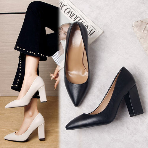 Damen elegante High Heels mit blockiertem Absatz R&B