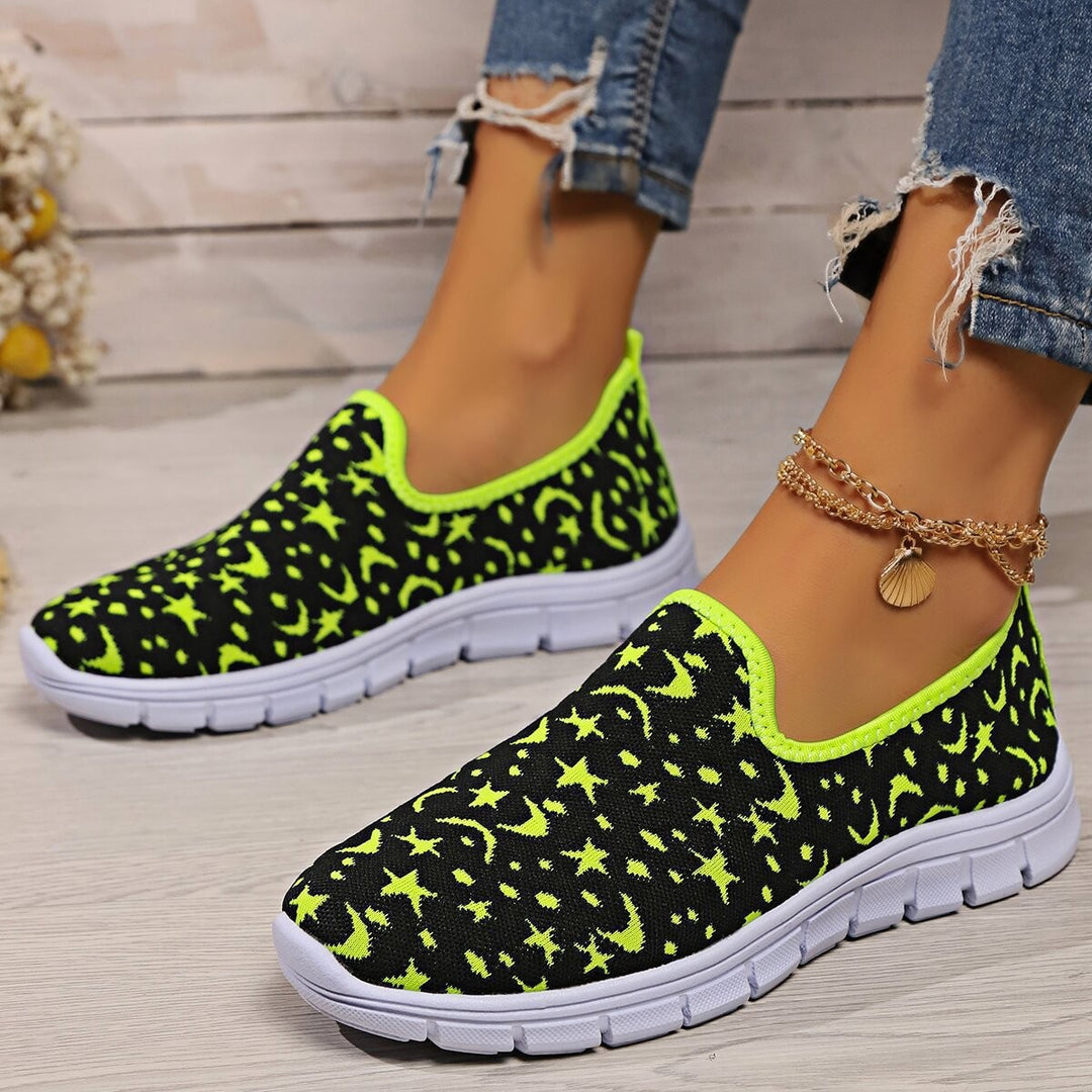Damen Slip-On Sneakers mit modischem Sternenmuster R&B