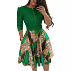 Damen Kleid mit modischem Zip-Design und betontem Taillenbund R&B