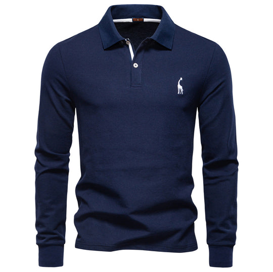 Herren Poloshirt mit klassischer Passform und kontrastierendem Kragen R&B