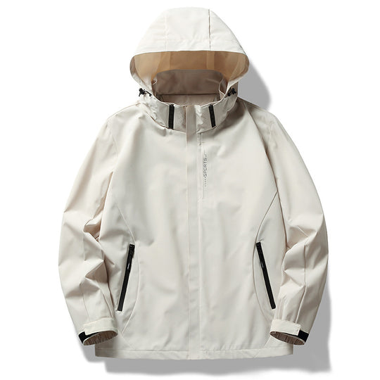 Damen wetterfeste Funktionsjacke mit verstellbarer Kapuze und atmungsaktiven Materialien R&B