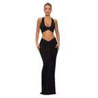 Damen Elegantes Wickelkleid mit Cut-Outs und fließendem Stoff R&B