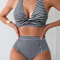 Damen Hochgeschnittener Bikinis mit eleganter Wickeloptik