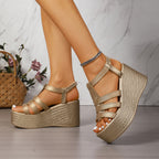Damen Wedge-Sandalen mit elegantem Riemendesign und Komfort-Fußbett R&B