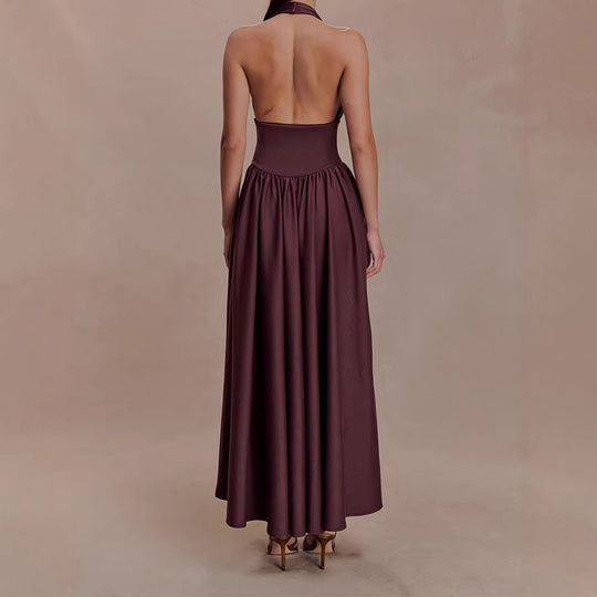 Damen Halter-Ausschnitt Maxikleid mit figurbetonter Silhouette R&B