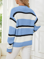Damen Strickjacke mit Streifenmuster R&B