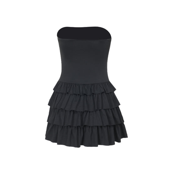 Damen Rüschensommerkleid mit schulterfreiem Design R&B