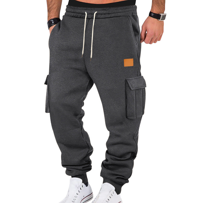 Herren nan urbaner Cargo-Jogger mit weichem Sweatstoff, elastischem Bund, Kordelzug und aufgesetzten Klappfächern R&B