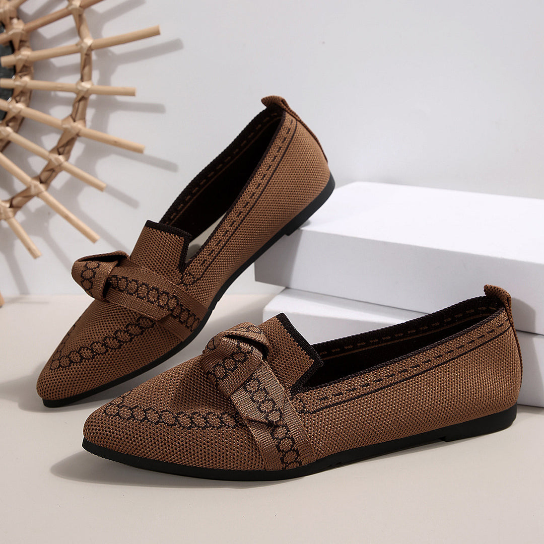 Damen elegante Mokassins mit dekorativem Schleifen-Detail R&B