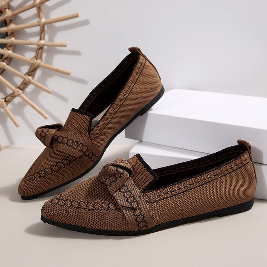 Damen elegante Mokassins mit dekorativem Schleifen-Detail R&B