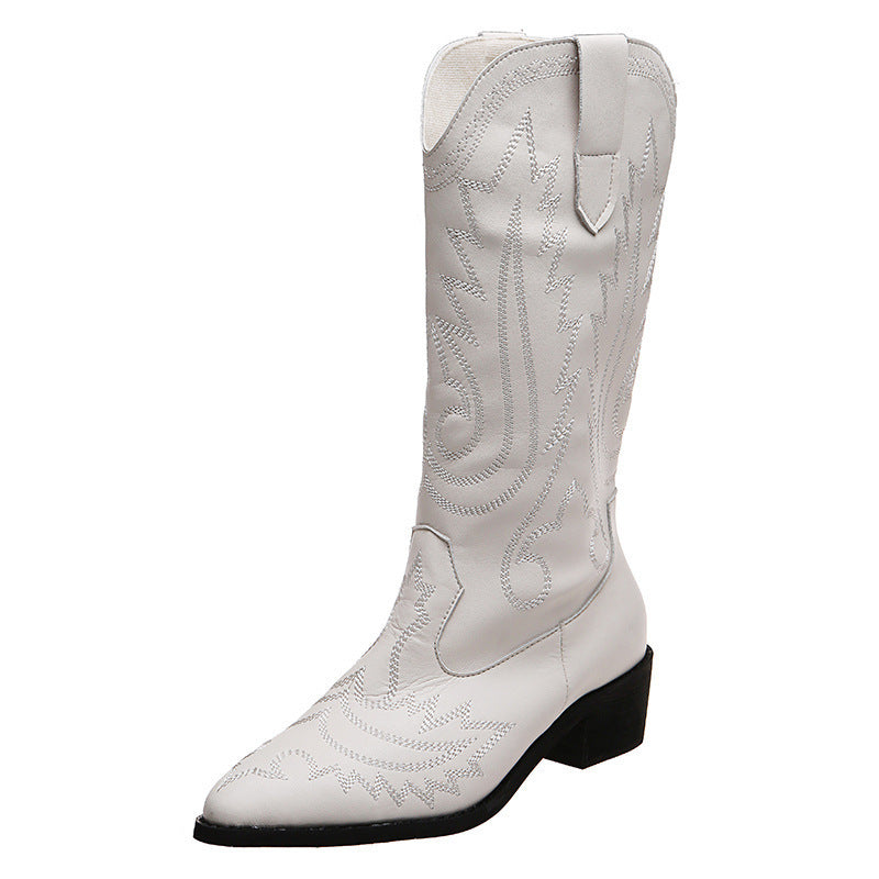 Damen Cowboy-Stiefel mit modischen Verzierungen und elegantem Absatz R&B