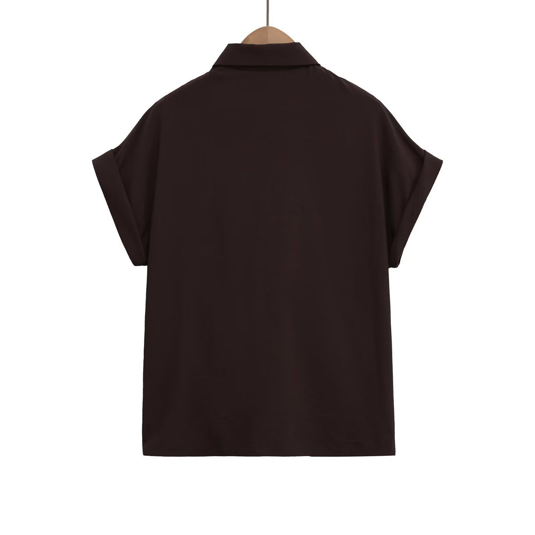 Damen Kurzarmbluse mit Knotendetail und elegantem Schnitt R&B