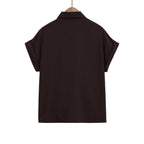 Damen Kurzarmbluse mit Knotendetail und elegantem Schnitt R&B