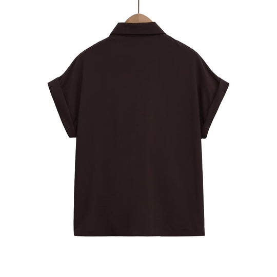 Damen Kurzarmbluse mit Knotendetail und elegantem Schnitt R&B