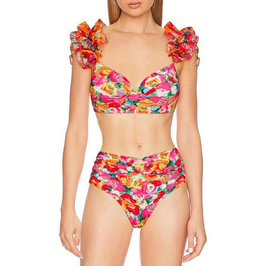 Damen Bikini-Set mit Rüschen und schickem Wickelrock R&B