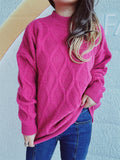 Damen Grobstrickpullover mit elegantem Rautenmuster und voluminösen Ärmeln R&B
